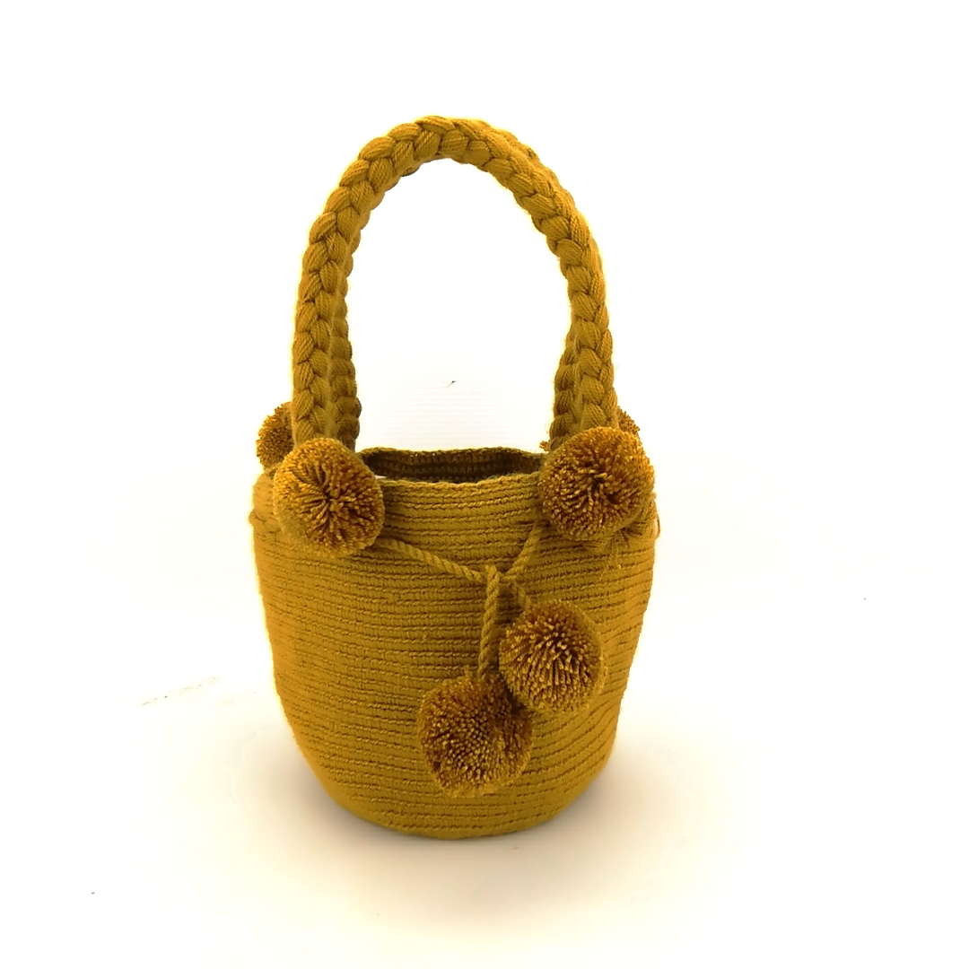 Wayuu Bag - Braided Handle - Solid 2T - Design - Mini - FIO0174